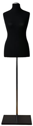 LUSORIA Schneiderpuppe, Schneiderbüste weiblich schwarz/scharzer Standfuß (L 40/42)