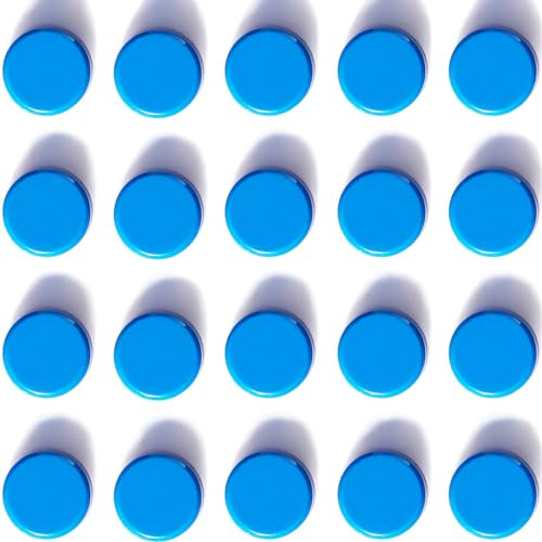 ZDZBLX Imanes para pizarra magnética, 20 unidades, pequeños imanes para nevera, imanes para pizarra blanca, redondos, multicolores, imanes para escuela, tablón de anuncios, aulas, oficina, frigorífico