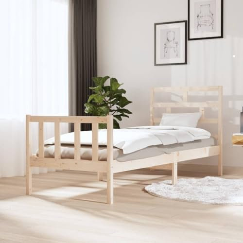 CKioict Einzelbett Gästebett Modern Jugendbett Massivholzbett Kiefer 75x190 cmGeeignet für Wohnzimmer, Arbeitszimmer, Schlafsaal