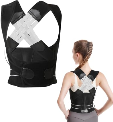EHOTER Wirbelsäule Pro Haltungskorrektur Rücken Geradehalter Adjustable Posture Belt Rückenstützgürtel Back Straightener Posture Corrector Camelback Correction Belt Rückenstütze für Frauen Männer (L)