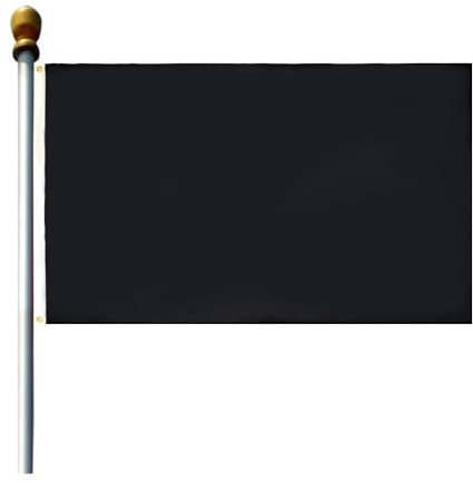 5ft x 3ft Black Flags and Banners 90 * 150cm with Two Brass Grommets Vivid Color Plain Black Flags for Festival Party Sport Events Gardens Bar Indoor and Outdoor Decoration