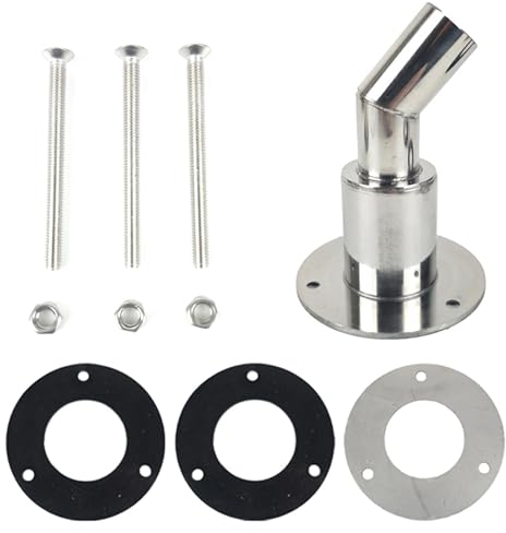 Durch Rumpf Auspuff Hautanpassung, Edelstahl 316 Dieselheizung Standheizung Auspuffrohr, Rohrauspuff Schiffshardware Zubehör für LKW Boot Auto, 24mm Gebogen