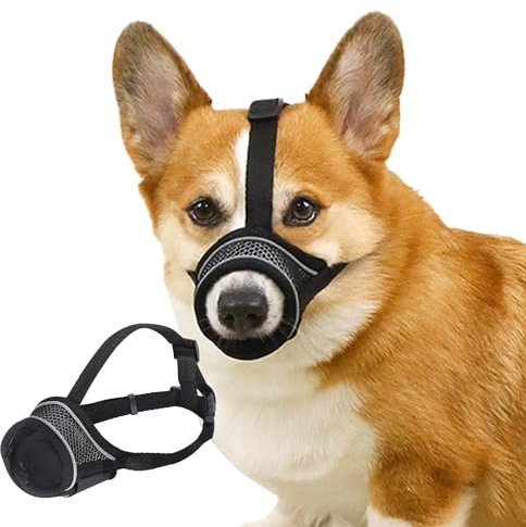 Maulkorb für Hunde,Atmungsaktiver Mesh Maulkorb für Große Hunde,Maulkorb Mittlere Hunde,Verstellbarer Hundemaulkorb Für Kleine Mittelgroße und Große,Verhindert Das Beißen,Kauen (Schwarz-Stil 2, XXL)