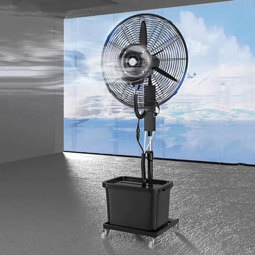 Yqyc Ventilador con Nebulizador de Agua Industrial Comercial, Ventilador de Piso con Tanque de Agua de 40 Litros, para Patio, Restaurante Exterior, Garaje, Gimnasio, Taller de Fábrica(75cm)