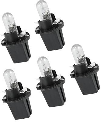 Partuto Lot de 5 ampoules jaunes pour tableau de bord DC 12 V 1,2 W T5 pour remplacement intérieur de voiture