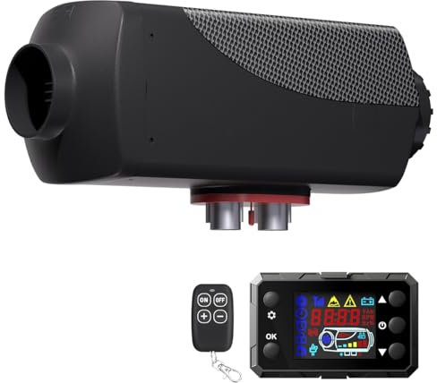 HCALORY 12V/24V Diesel Standheizung, 8KW Diesel Lufterhitzer, Air Diesel Heizung Dieselheizung für Auto RV LKW Wohnmobil,Schwarz