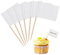 100 Pcs Blank Toothpick Food Flags,Mini Food Labels for Buffet,Food Flags for Buffets to Write on,White Party Food Labels,Toothpick Flags on Food,Free Painting Cake Flags,for Cupcake,Cheese