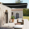 ShGaxin Toldo de pie Manual retráctil, Toldos Exterior, Toldo De Terraza, Toldo Enrollable Exterior, Toldos Verticales, Toldos para Patio, Gris Antracita 300x250 cm