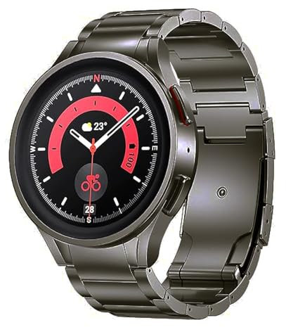 synsing 20mm Titan Armbänder kompatibel mit Samsung Galaxy Watch 7/6/5/4/FE 44mm 40mm, No Gap Metallarmband für Galaxy Watch 6 Classic Band 47mm 43mm/Watch 5 Pro 45mm/Watch 4 Classic für Herren