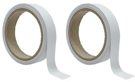 LLFYXM 2PC White Edging Strip 20mm x 10m Edge Banding PVC Decorato ion Edging Tape Self-Adhesive plinth sealing strip for Worktop Kitchen Cabinet Restoration Shelf Table Door Furniture Trim DIY Wrap