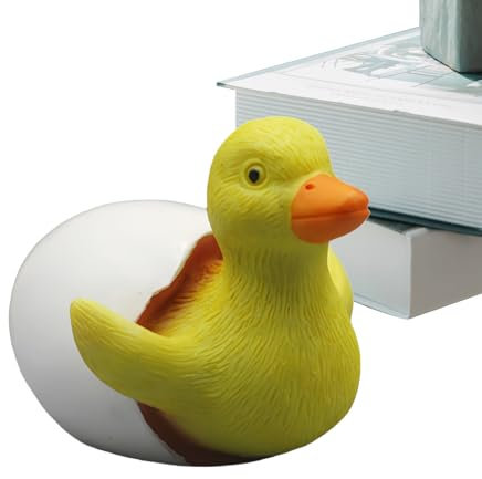 Duck Figurine, Small Resin Duck Statues, 3.38×2.44×2.44 Inches Mini Decorative, Cute Animal Ornaments, Duckling Sculptures for Nursery, Garden, Desk, Shelves, Hatching Displays