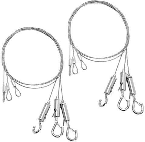Picture Wire Heavy Duty 2Pcs Adjustable Picture Hanging Wire, 2m*1.5mm Stainless Steel Mirror Hanging Wire Rope, Heavy Duty Picture Wire for Hang Mirrors Photo Frames Hold Up to 20kg