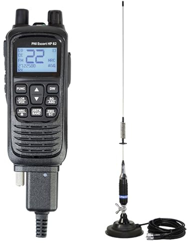 PNI Escort HP 82 portable CB radio station kit, multi standard, 4W, 12V, AM-FM and PNI S75 CB antenna, 75cm, with magnet included
