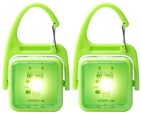 2 Stück Outdoor Blinklicht Sicherheitslicht LED USB Aufladbar Sicherheit Licht mit 4 Modi Nachtlauflicht USB Wiederaufladbar für Laufen Camping Wandern Bergsteigen Haustier Rucksack Kleidung (Grün)