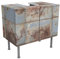 Bilderwelten Waschbeckenunterschrank - Shabby Industrial Metalloptik, schmal, höhenverstellbar, Design Waschbeckenschrank, Waschtisch, Waschtischunterschrank, Badschrank, Größe:55cm x 60cm