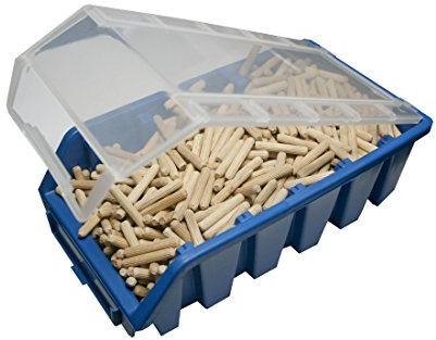 Holzdübel Riffeldübel 5x30mm 350g in einer Stabelbox mit Deckel (0040)