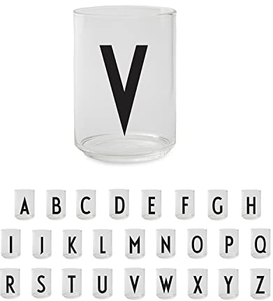 Design Letters Persönliches Trinkgläser (A-Z) 350 Ml | Ideal als Wassergläser, Longdrinkgläser, Eiskaffee Gläser | Dekorative Wassergläser | Spülmaschinenfest | Ideal Geschenke für frauen, männer