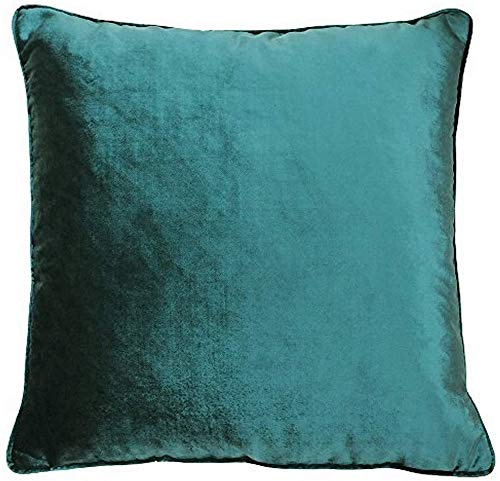 Riva Paoletti Luxe Velvet Feather Filled Cushion - Jadite Green - Soft Velvet Feel Fabric - Reversible - Hidden Zip Closure - Machine Washable - 100% Polyester Case - 55 x 55cm (22 x 22 inches)