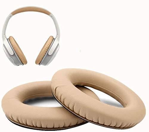 WADEO Ersatz Ohrpolsterkissen für Kopfhörer Bose Quiet Comfort QC2/ QC15/QC25/Ae2/Ae2w Ohrpolster Ear Pads Ersatz kompatibel mit Bose Leder Khaki