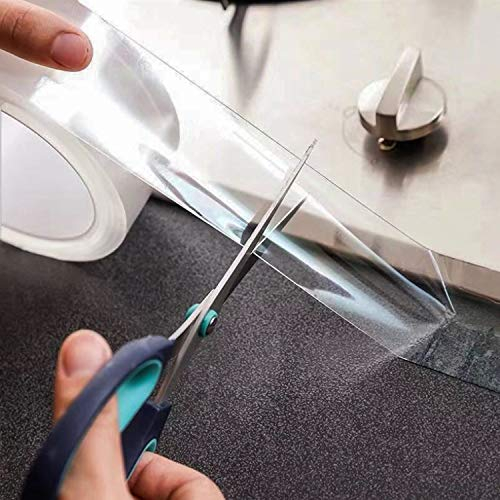 COCOCITY Selbstklebend Dichtungsband Transparent Fugendichtungsband Wasserdicht PET Acrylband Anti-Mehltau Klebeband Dichtstoff für Badezimmer Küche Toilette feuchtigkeitsfest Anti-Kratzer (5MX30MM)