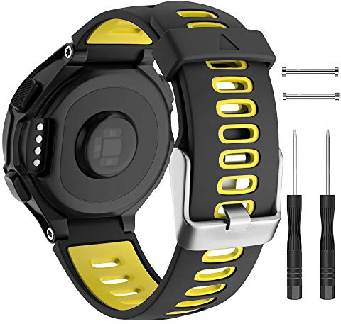 ISABAKE Armband für Garmin Forerunner 735XT/235, Soft Silikon Ersatzband für Forerunner 620 630 235Lite 220 230 Smartwatch-Zubehör