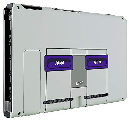 eXtremeRate Rückgehäuse Case für Nintendo Switch Console, DIY-Ersatz Rückplate & Back Shell Kickstand Ständer für Switch Konsole-Classic SNES Stil[KEIN Konsole]