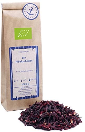 Bio Hibiskus 1kg geschnittene getrocknete Hibiskusblüten - Früchtetee - wird auch als Karade Malve Roselle Flor de Jamaica bezeichnet