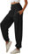 Nuofengkudu Damen Sporthose Laufhosen Jogginghose Gummibund Sweathose mit Taschen Trainingshose Stoffhose High Waist Hosen Bequeme Lockere Lässige Freizeithose Loungewear Outdoor(Dünn-Schwarz,XL)