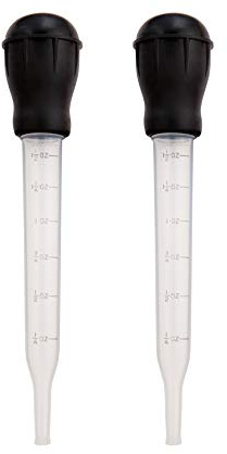 HIC Kitchen Roasting Heat Resistant Turkey Baster, Plastic Tube With Silicone Bulb, 1.5-Ounce Capacity, Set of 2