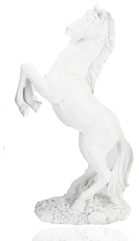 HERCHR Estatuas y esculturas de Caballos Figuras de Animales Decoración del hogar Escultura de Caballos Decoración de Escritorio para el hogar Adorno, 31,5 × 18 cm/12,4 × 7,09 Pulgadas(Blanco)