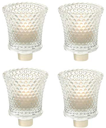 Spetebo Glas Teelichthalter für Kerzenständer - 4er Set - Partylicht Teelicht Halterung Glasaufsatz Kerzen Kerzenleuchter Teelichtaufsatz