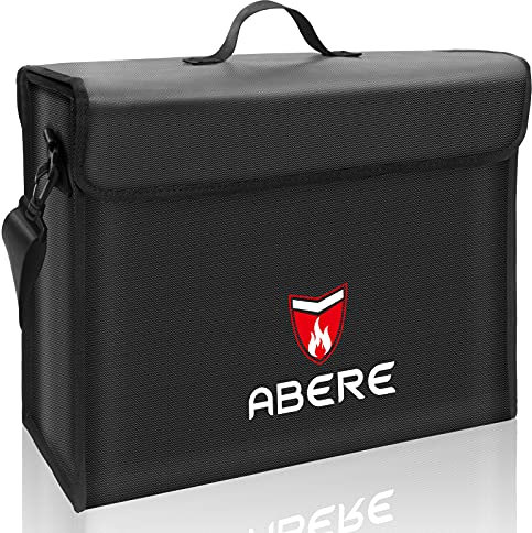 ABERE Tasca portadocumenti ignifuga, impermeabile al fuoco, tripla protezione, per documenti, documenti, passaporto, contanti, gioielli e altri oggetti di valore