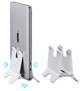 Hagibis Soporte Vertical para Portátil, Soporte para Portátil Soporte Ajustable para Ahorrar Espacio para MacBook Pro, Mac Mini, iPad, Surface, Samsung, Lenovo, Huawei, HP, DELL (ABS Blanco)