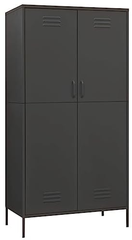 vidaXL Kleiderschrank Garderobenschrank Dielenschrank Schlafzimmerschrank Stahlschrank Lagerschrank Mehrzweckschrank Schrank Anthrazit 90x50x180cm Stahl