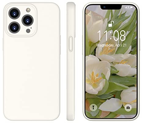 ORDA für iPhone 13 Pro Max Hülle Silikon Case, Handyhülle für iPhone 13 Pro Max Ultra Dünn Slim mit Microfiber, Kratzfeste Rundumschutz Case Schutzhülle Hülle für iPhone 13 Pro Max 6.7'' Retro Weiß
