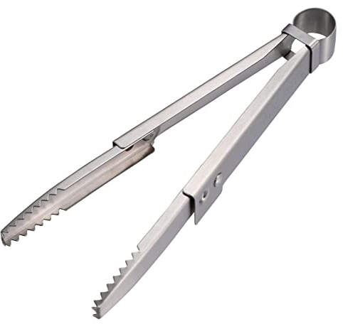 Captain Stag UG-3293 Grillzange, faltbar, Solo Zange, 8,3 Zoll (21 cm), kompakte Aufbewahrung, Edelstahl, Stopper inklusive, Silber