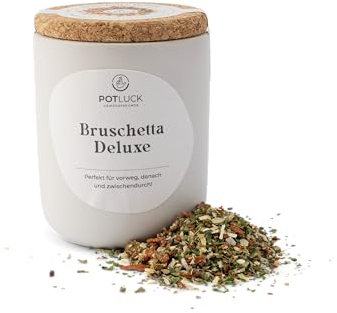 POTLUCK | Bruschetta Deluxe | Gewürzmischung im Keramiktopf | 60g | Vegan, glutenfrei und mit natürlichen Inhaltsstoffen