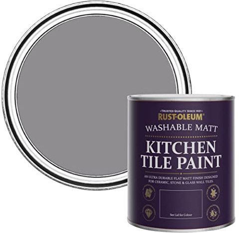 Rust-Oleum Purple water resistant Kitchen Tile Paint in Matt Finish - Iris 750ml