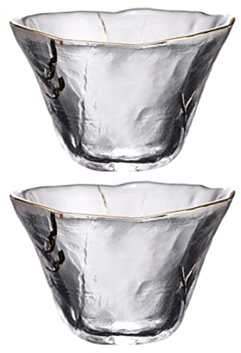 BESTonZON 2 Piezas Taza De Sake Vaso De Sake Japonés Vaso De Soju Tazas De Sake Antigua Copa De Sake Beneficio Vasos Transparentes Pequeñas Tazas De Té Saki Vidrio Familiar Botella De Sake