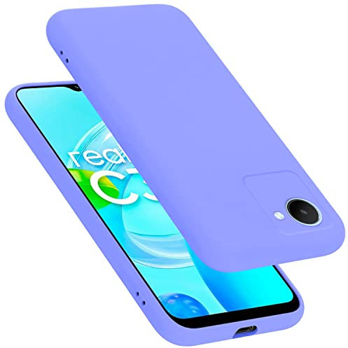 Cadorabo Hülle kompatibel mit Realme C30 / Narzo 50i Prime Hülle Silikon Handyhülle für C30 / Narzo 50i Prime Case aus flüssigem Silikon- Kratzfeste dünne TPU Schutzhülle - Liquid HELL LILA