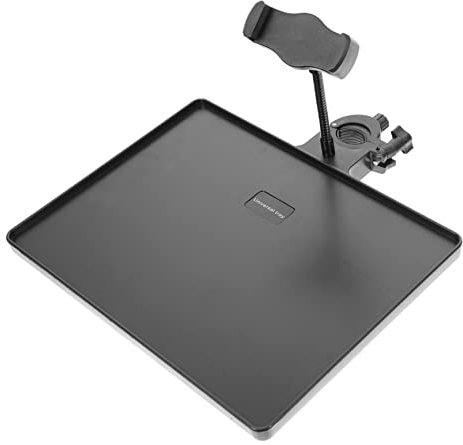 Parliky Mikrofonständer Mit Soundkartenfach Live Broadcast Rack O-schnallenverschluss 27x20,5cm Kompatibel Mit Mikrofonständern