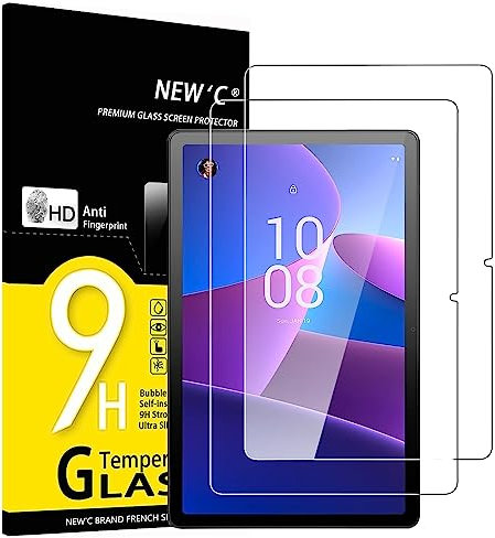 NEW'C 2 Pezzi, Pellicola Prottetiva per Lenovo Tab M10 Plus 3a Gen 10,6 Pollici2022, Vetro Temperato, Senza Bolle, Durezza 9H, 0,33mm Ultra Trasparente, Ultra Resistente