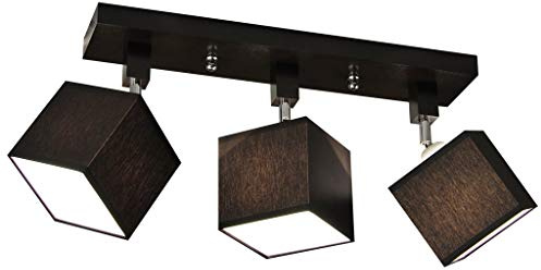 alfalux Deckenlampe Mit 3 Lampenschirmen LED Deckenleuchte Leuchte Lampe Wohnzimmerlampe Schlafzimmerlampe Holz Wohnzimmer Schlafzimmer Deckenleuchten Drehbar Schwenkbar Dunkel Braun LLS312DPR