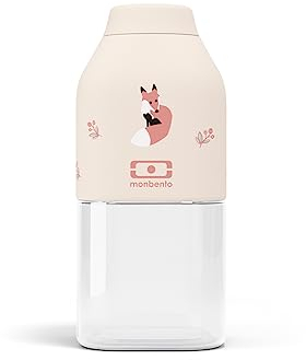monbento - Bouteille Eau Réutilisable MB Positive S Fox 330ml - Gourde Enfant Renard - Idéale pour École, Sport, Pique-Nique - Sans Bpa - Zéro Déchet - Crème