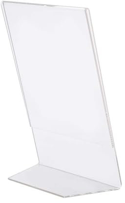 Transparent Photo Frame, 4x6 Inch Clear Acrylic Plastic Display Slanted Back Vertical Standing Holder for Picture Photo Display Sign