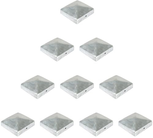 MEIN GARTEN VERSAND 10× Pfostenkappe Pyramide 9×9 cm (91×91 mm) – feuerverzinkte Stahl-Abdeckung für Holzpfosten – witterungsbeständiger eckiger Pfostendeckel/Zaunkappe für 9×9-Pfosten