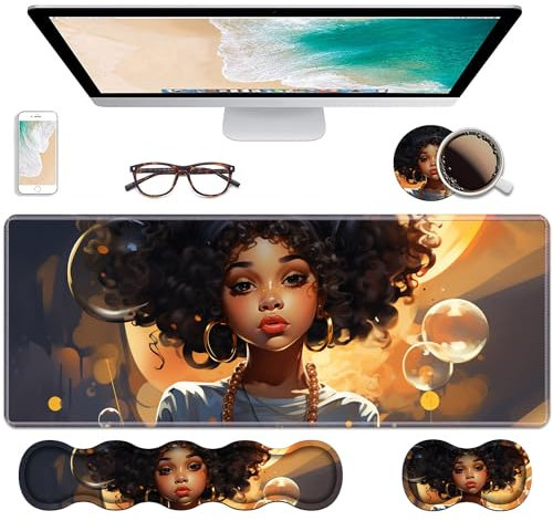 Repose-poignet ergonomique pour clavier et tapis de souris, grand tapis de bureau XXL pour jeu vidéo 80 x 30 cm avec base antidérapante, mousse à mémoire de forme, soulagement de la douleur pour la