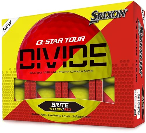 Srixon Q-Star Divide 12 Golfbälle Tour-Qualität - Perfekt für das Kurze Spiel - FastLayer-Kern - Hohe Ballkompression