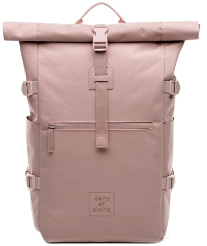 Rucksack Kane Roll-Top Kurierrucksack XL groß - PET recycelt, wasserabweisend - Wander-Rucksack Laptop-Fach 15 Zoll Rose