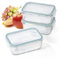 GOURMETmaxx Glas-Frischhaltedosen Klick-It 3 Dosen 725ml | Als Brotdose oder für Meal Prep | Spülmaschinen- Mikrowellen- und Gefrierschrankgeeignet | Aufbewahrungsbox-Deckel